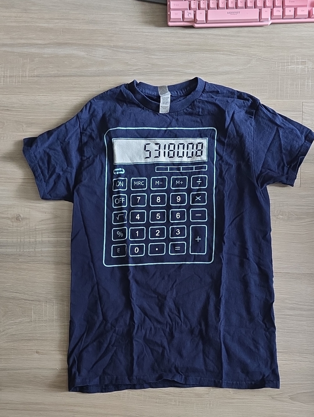 Size Small Navy Graphic Calculator Tee